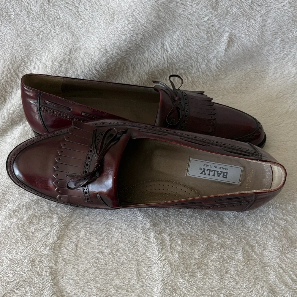 Bally Man’s Burgundy Manchester Kiltie Tassel Loafers